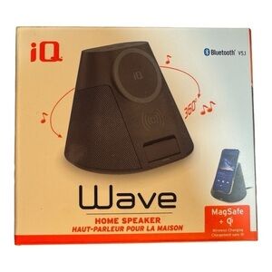 NWOT iQ Wave Home Bluetooth Speaker +Wireless Charger
